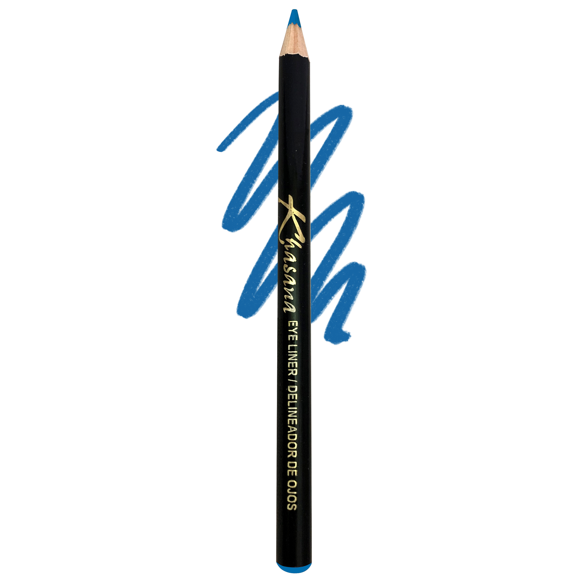 Khasana Eyeliner Pencil, Glide On, Waterproof, Ultra Smooth \u0026 Creamy Application, Long-Lasting, Luminous Formula, Smudge-Proof, Ophthalmologist Tested, Cruelty Free \u0026 Vegan. #12 Blue